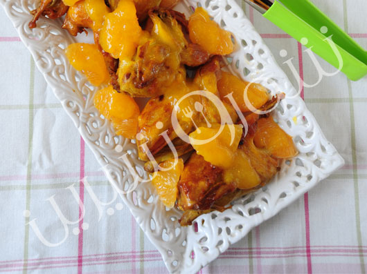 خوراك بلدرچين  با سس پرتقال